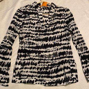 Tory Burch Black and White Sparkly long sleeve